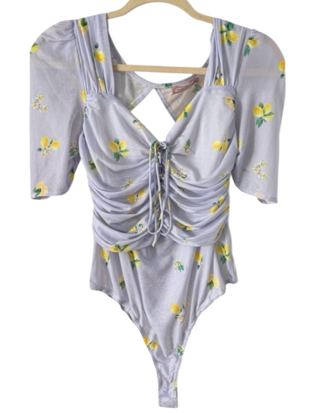 💜🍋 Lavender Lemon Ruched Bodysuit